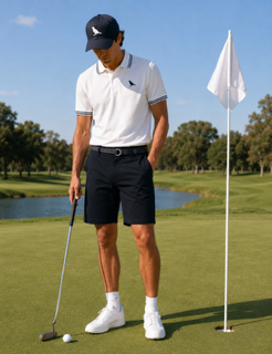 Birdie Polo and shorts